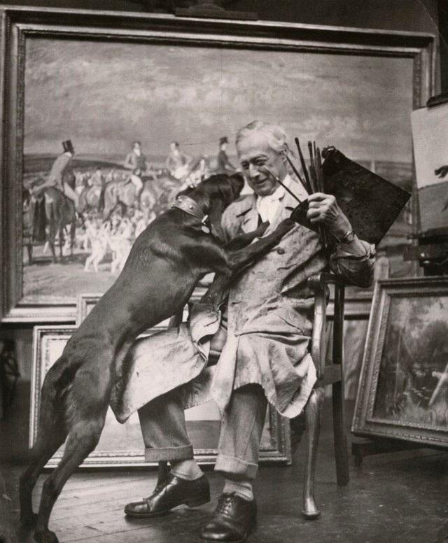 Sir Alfred Munnings in his studio. (Courtesy of Cross Gate Gallery)